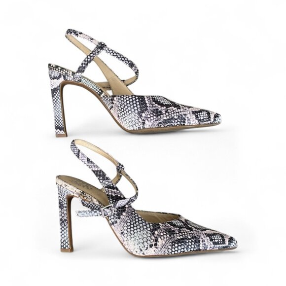 Beautiful Vince Camuto Snake Print Leather Heels - Size 9 - Picture 3 of 8